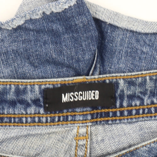 Missguided Women's Blue Denim Cut-Off Shorts, Size 14