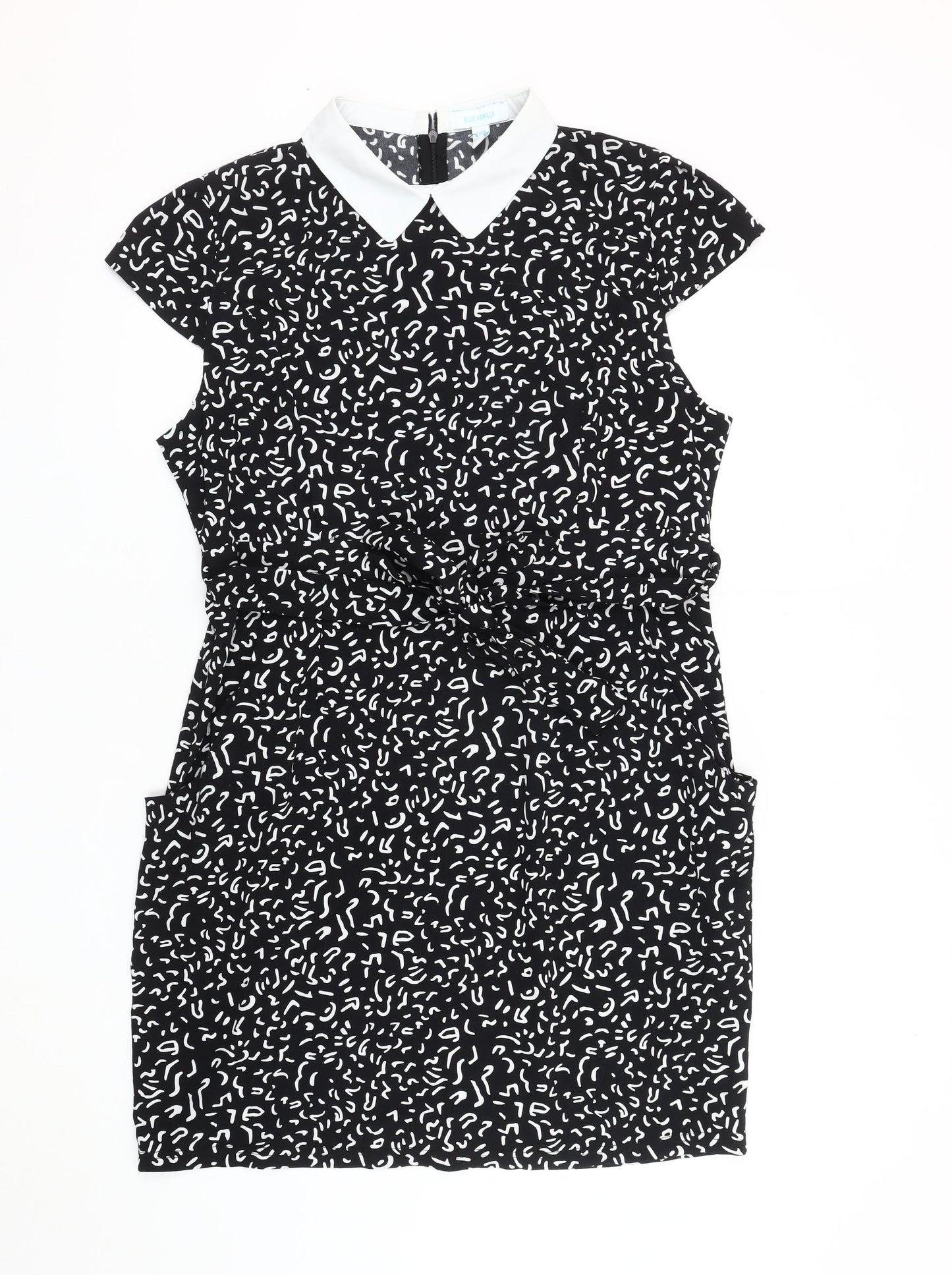 Blue Vanilla Women's Black Collared Dress Size 16