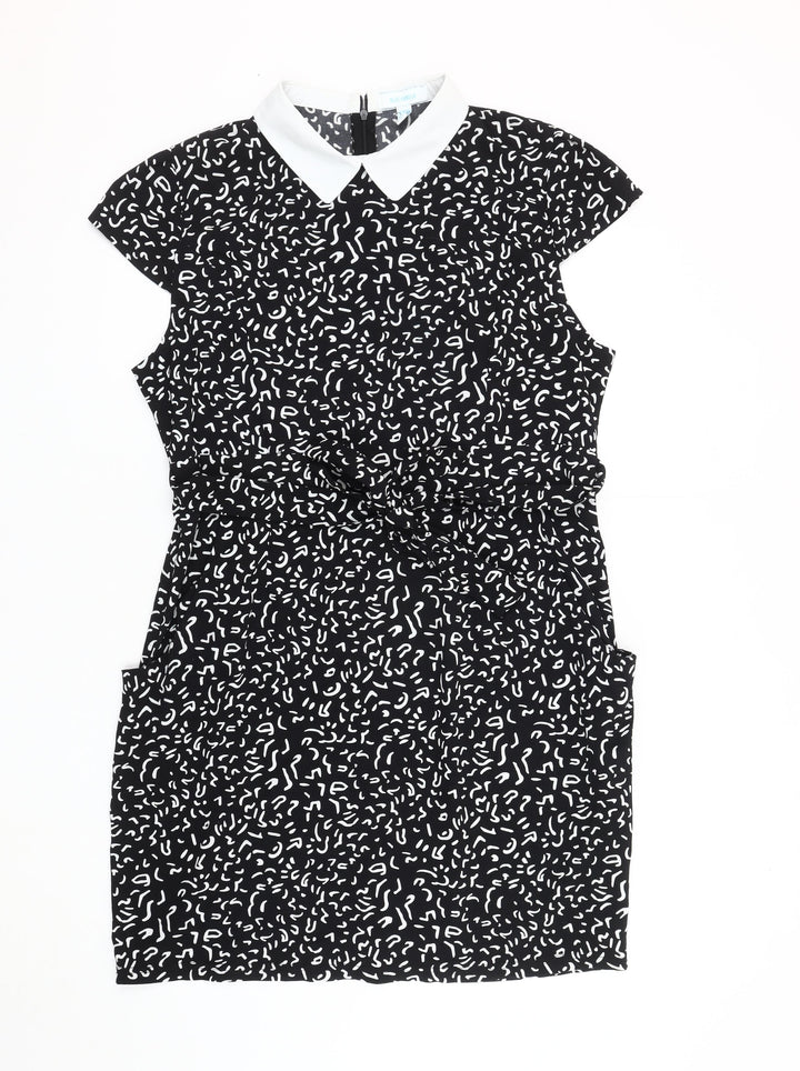 Blue Vanilla Women's Black Collared Dress Size 16