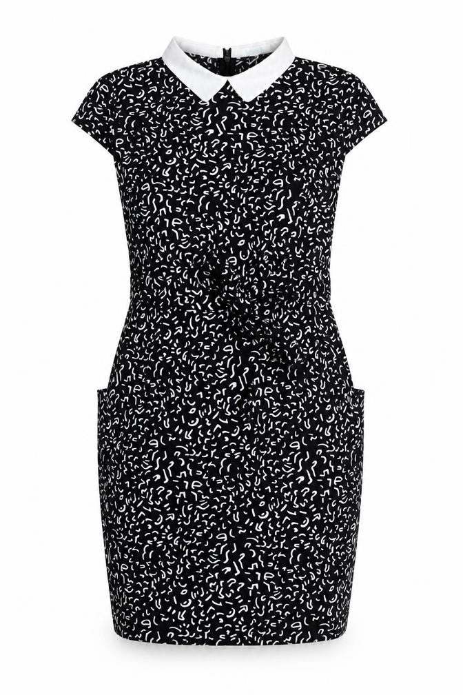 Front view of Blue Vanilla Women's Black Collared Dress, size 16