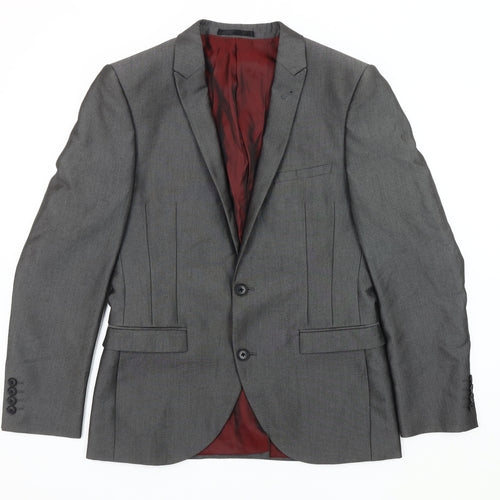 Next Men's Grey Slim Fit Blazer, Size 38 S, Formal Jacket