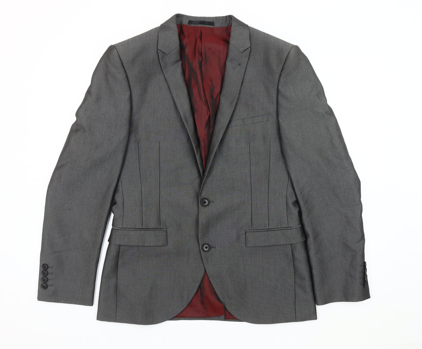 Next Men's Grey Slim Fit Blazer, Size 38 S, Formal Jacket