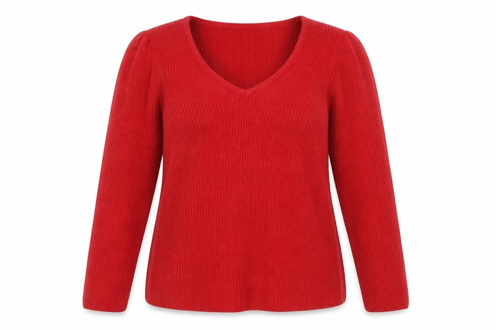 Front view of Next Women's Red jumper V-Neck, size 18