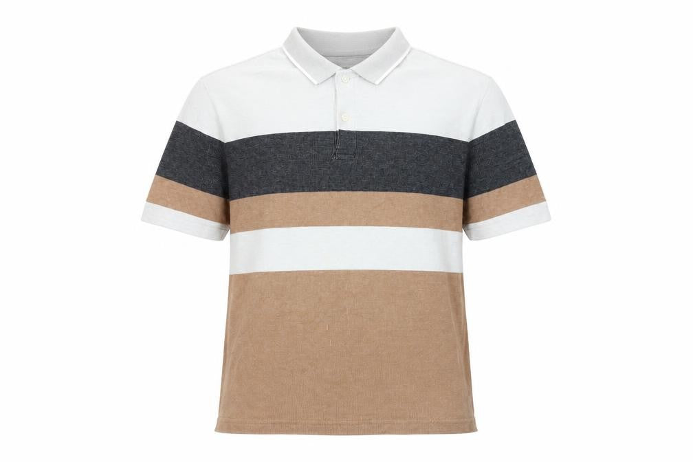 Front view of Marks & Spencer Men's Multicoloured 2XL Striped Polo