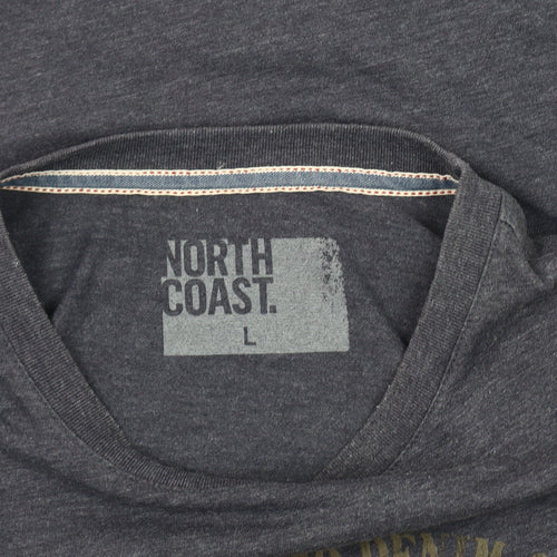 North Coast Men's Grey Graphic Print T-Shirt - Large