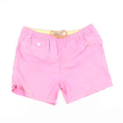 Brave Soul Men's Pink Medium Swim Shorts