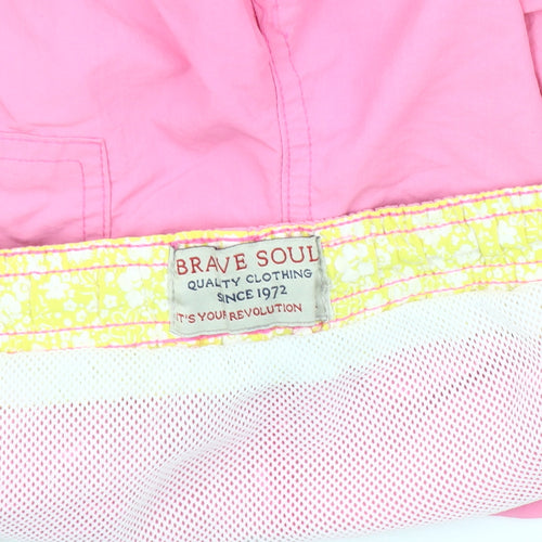 Brave Soul Men's Pink Medium Swim Shorts