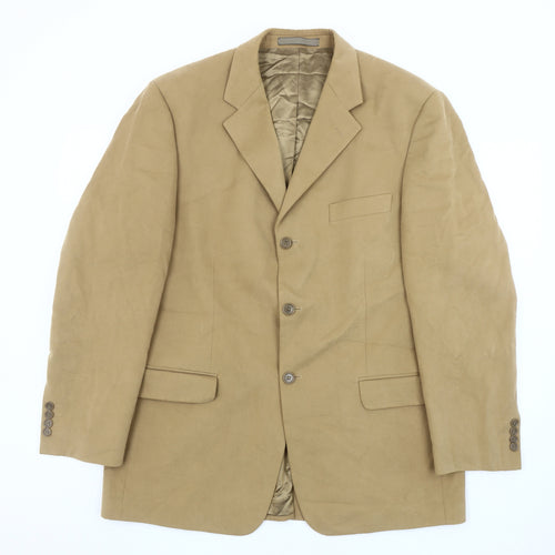 Marks and Spencer Men's Beige Blazer 42R, Cotton, Casual