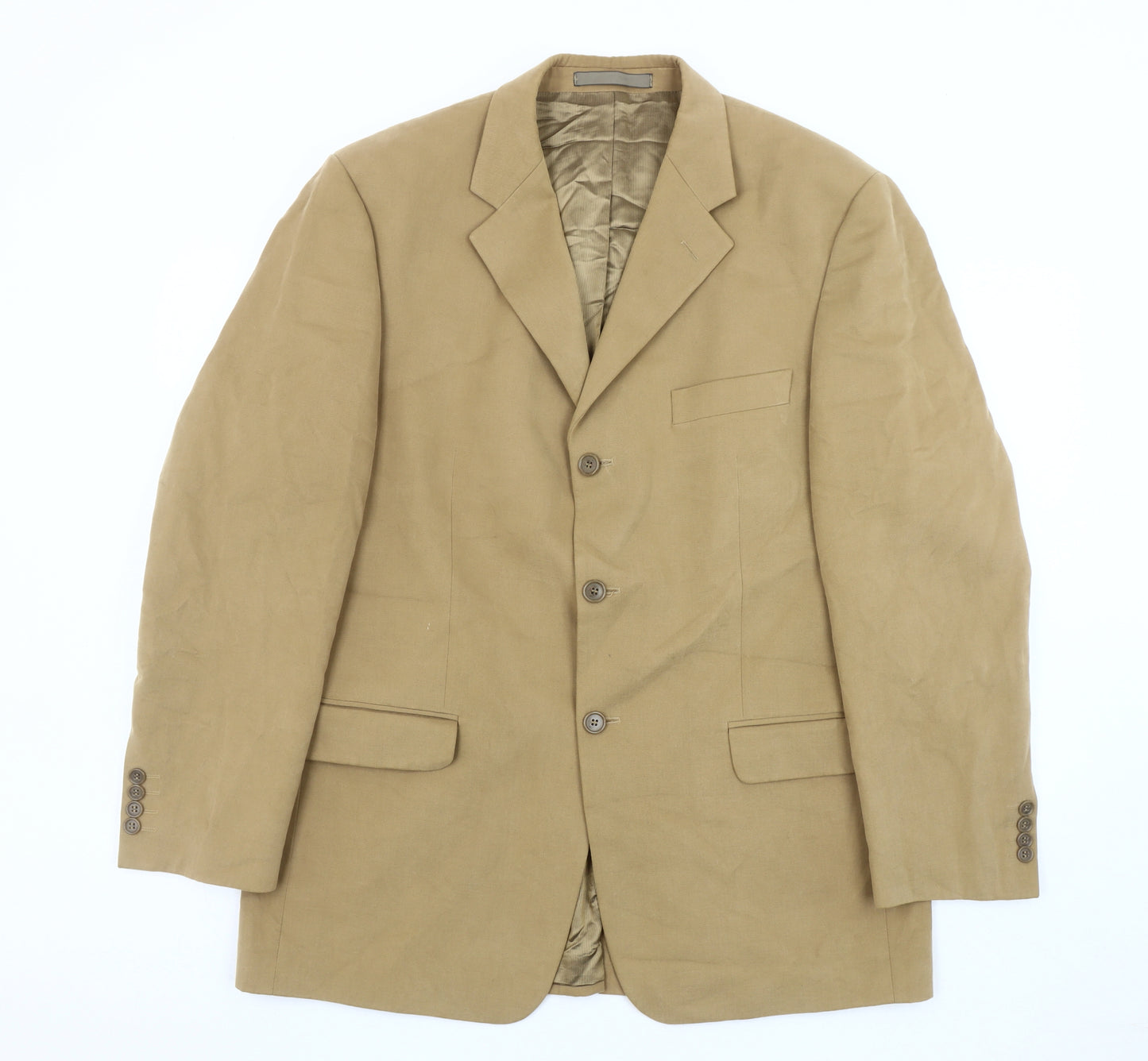 Marks and Spencer Men's Beige Blazer 42R, Cotton, Casual