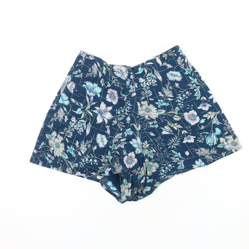 Miss Selfridge Women's Blue Floral Shorts Size 6