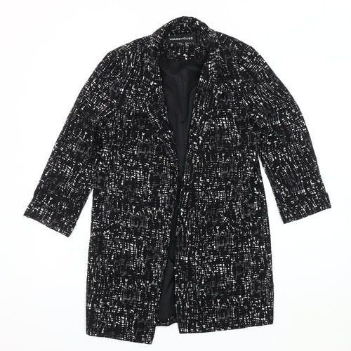 Warehouse Women’s Black Suit Jacket, Size S, Abstract Pattern