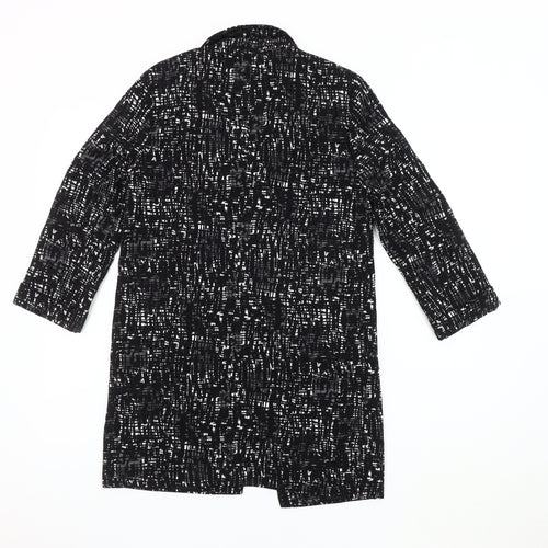 Warehouse Women’s Black Suit Jacket, Size S, Abstract Pattern