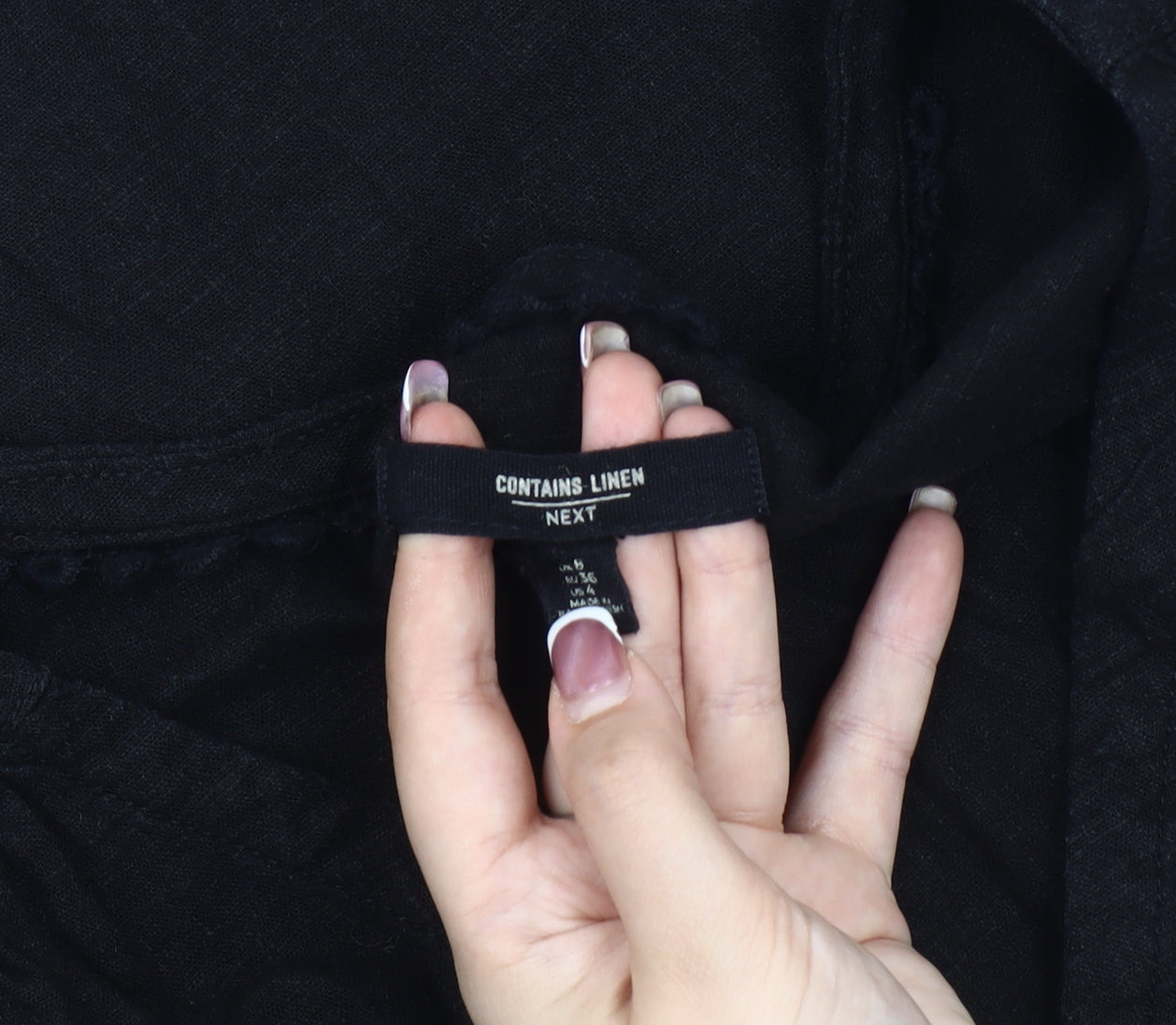 Next Women’s Black Linen Camisole Blouse - Size 8