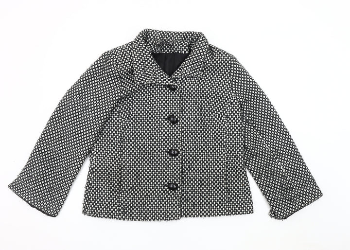 Joanna Hope Women’s Black Geometric Jacket Size 14