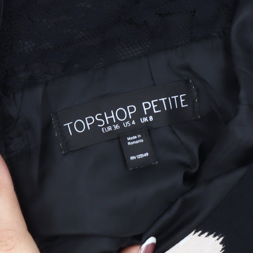 Topshop Women's Black Floral Playsuit - Size 8