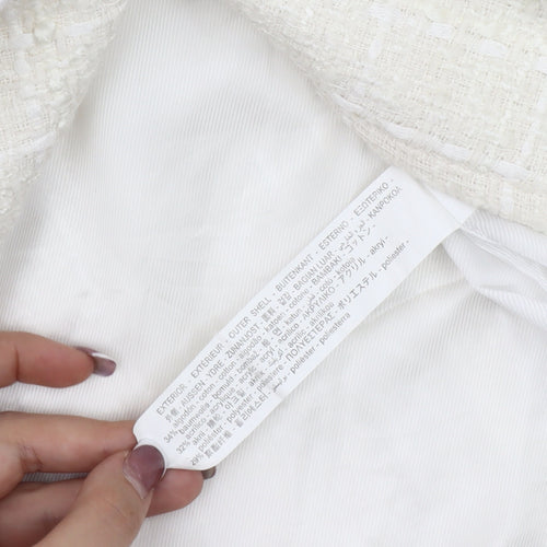 Zara Women's Ivory Tweed Shift Dress Size 6