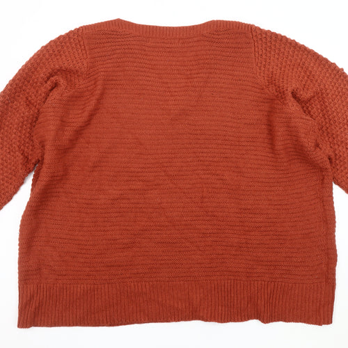 Vero Moda Women's Brown Acrylic V-Neck Pullover, Size 26-28