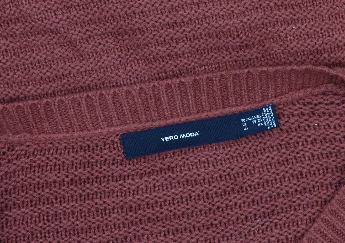 Vero Moda Women's Brown Acrylic V-Neck Pullover, Size 26-28