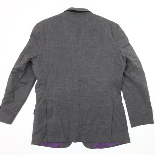 Brook Taverner Men's Grey Blazer, Size 40R, Formal Single-Breasted