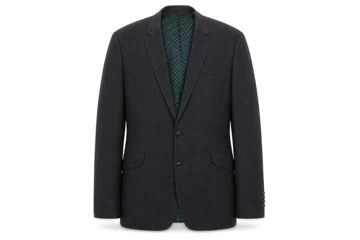 Next Men's Grey Wool Blazer 44R Regular Double-Vented