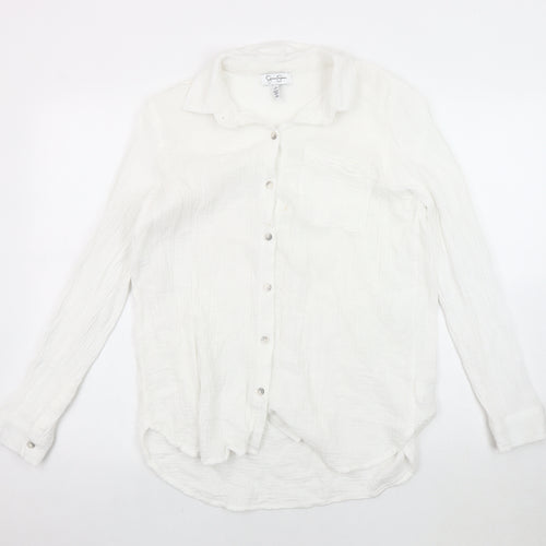 Jessica Simpson Unisex White Cotton Button-Up Shirt S