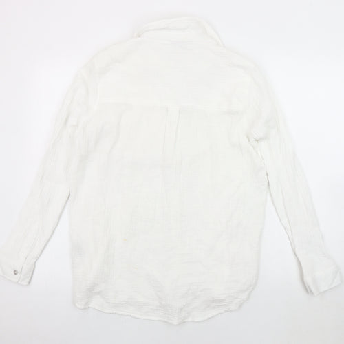 Jessica Simpson Unisex White Cotton Button-Up Shirt S