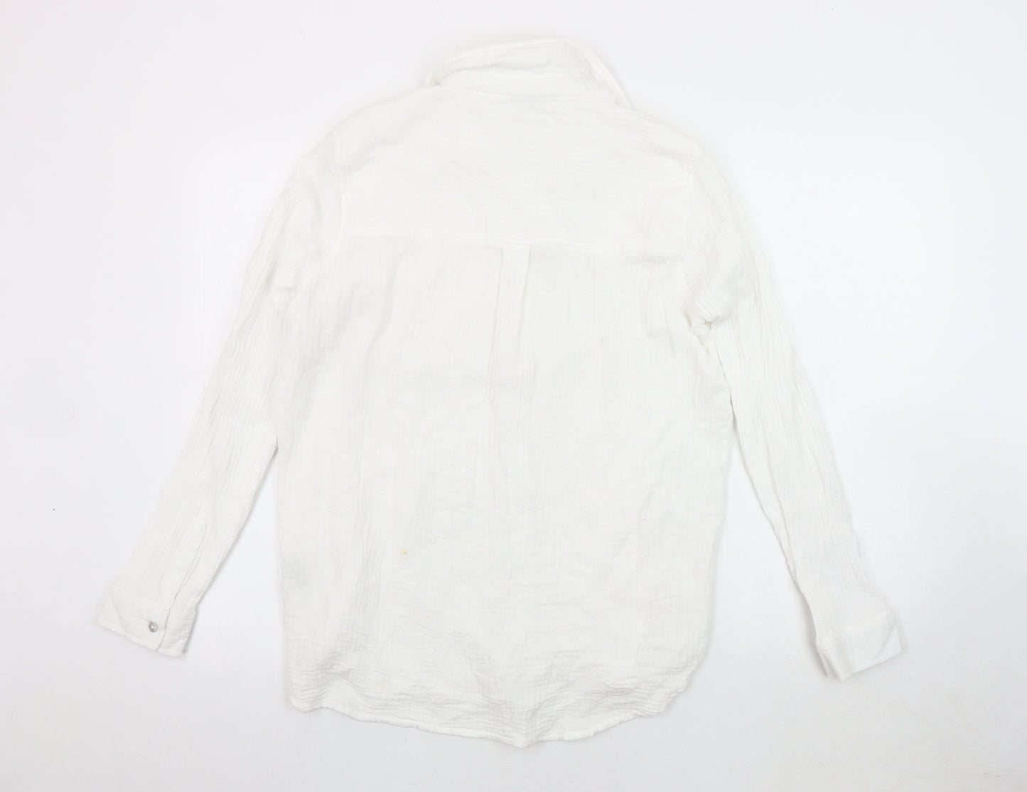 Jessica Simpson Unisex White Cotton Button-Up Shirt S