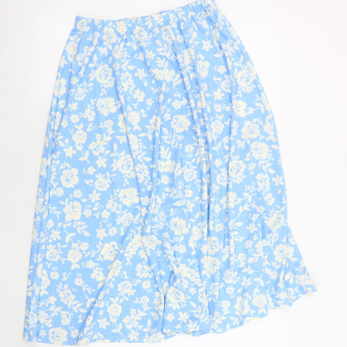 Damart Women's Blue Floral Midi Skirt Size 12