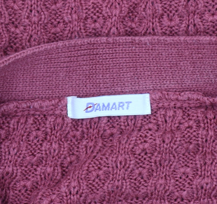 Damart Women's Red Cable-Knit Cardigan Size 18/20
