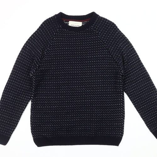 River Island Men's Blue Medium Pullover Jumper