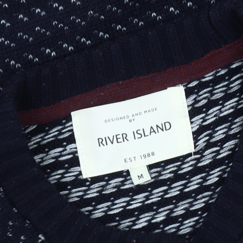 River Island Men's Blue Medium Pullover Jumper