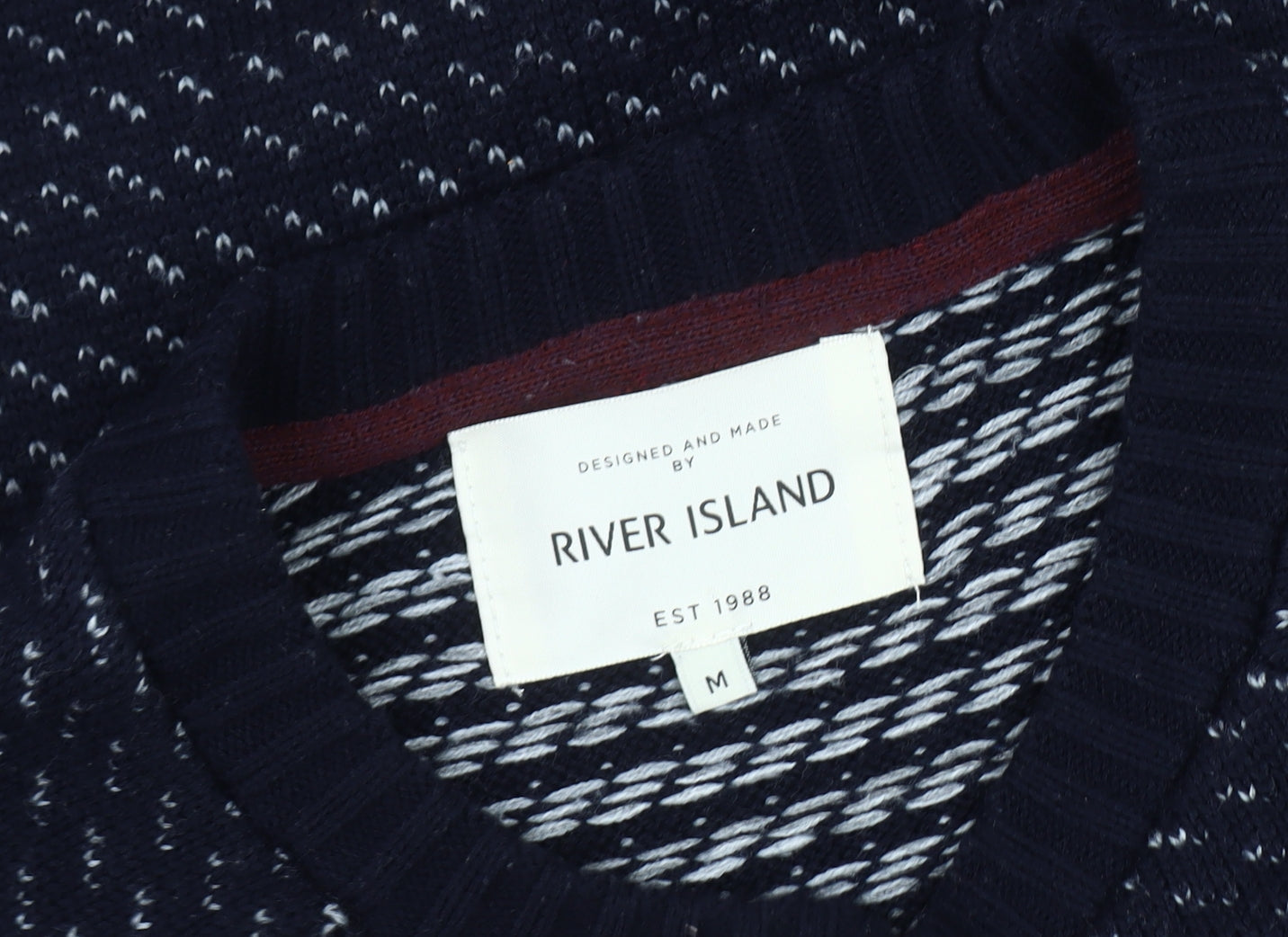 River Island Men's Blue Medium Pullover Jumper