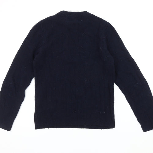 River Island Men's Blue XS Cable-Knit Pullover Jumper