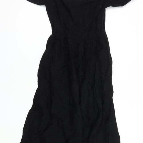 H&M Women's Black Puff Sleeve Dress Size 8