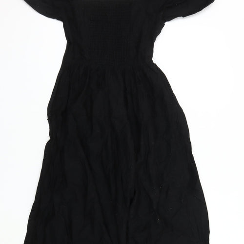H&M Women's Black Puff Sleeve Dress Size 8