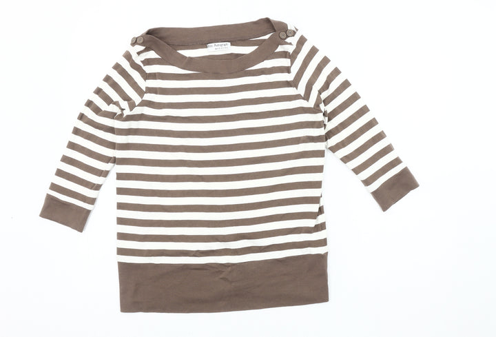 Marks and Spencer Women's Brown Striped Jersey Blouse 18