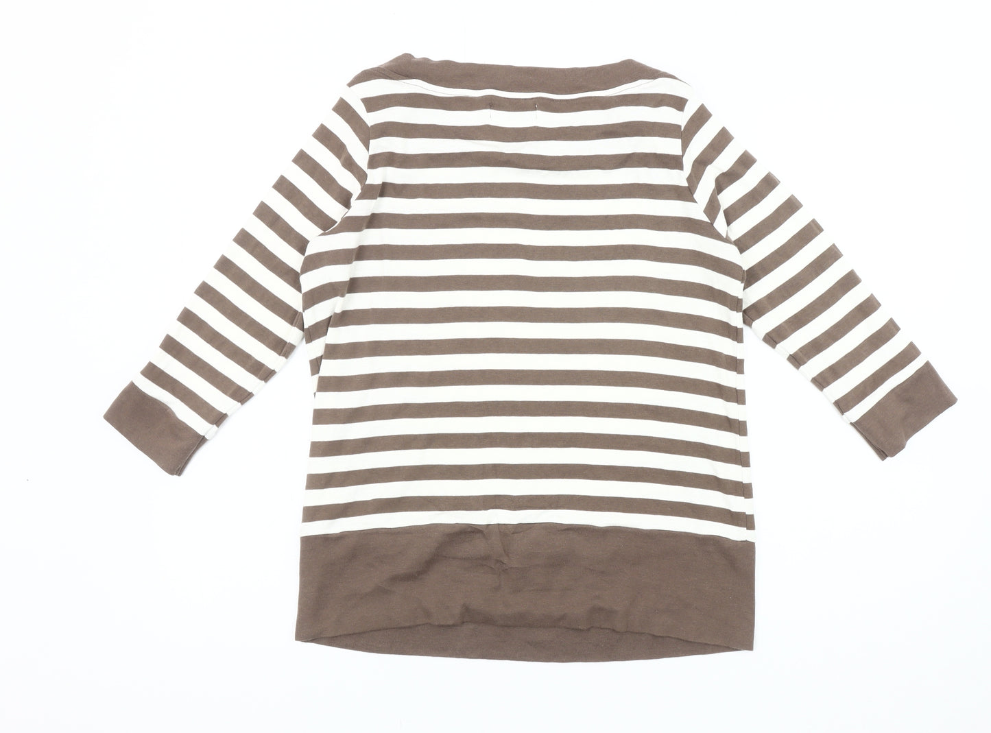 Marks and Spencer Women's Brown Striped Jersey Blouse 18