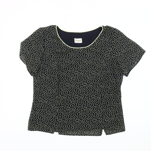Roman Originals Women's Black Polka Dot Blouse Size 12
