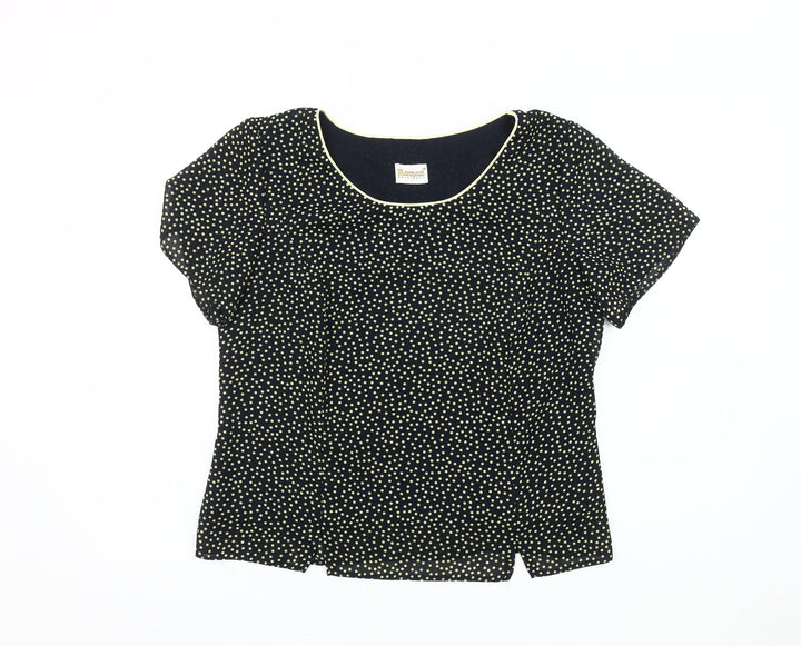 Roman Originals Women's Black Polka Dot Blouse Size 12