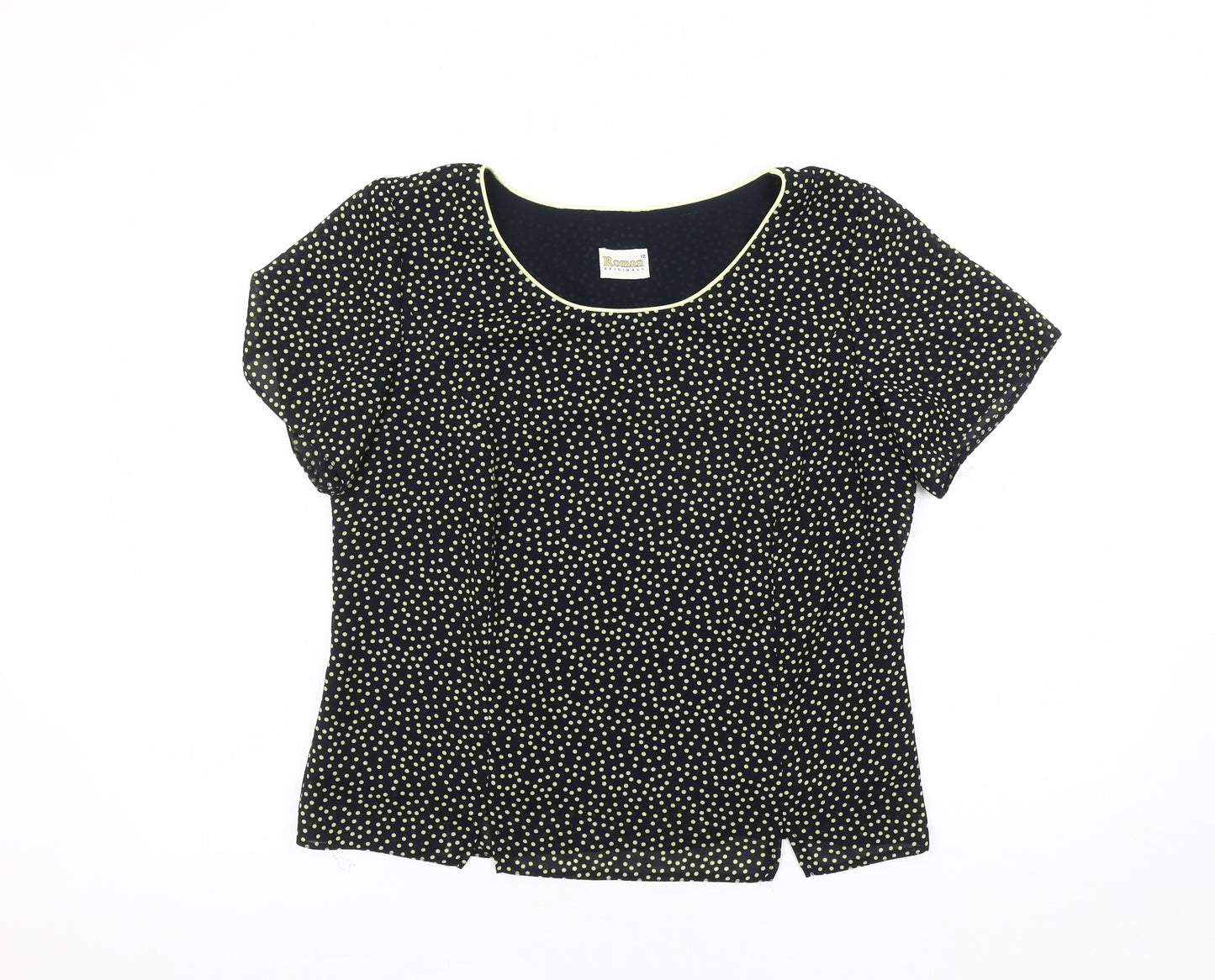 Roman Originals Women's Black Polka Dot Blouse Size 12