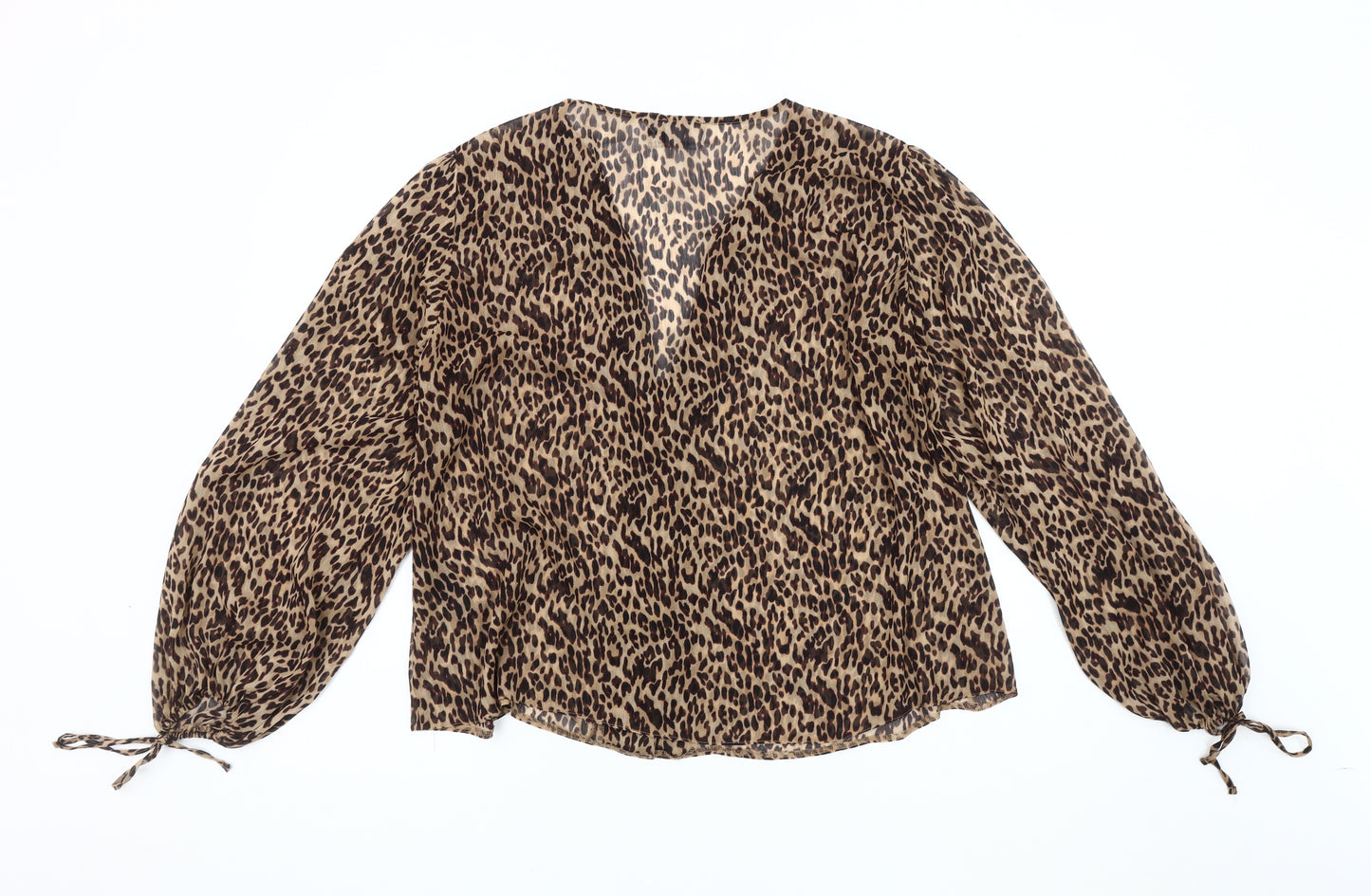 ASOS DESIGN Women's Brown Animal Print Blouse Size 12