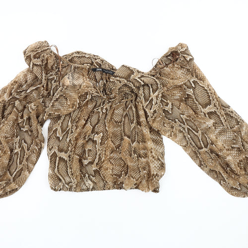 Zara Women's Multicoloured Animal Print Blouse, Size 8