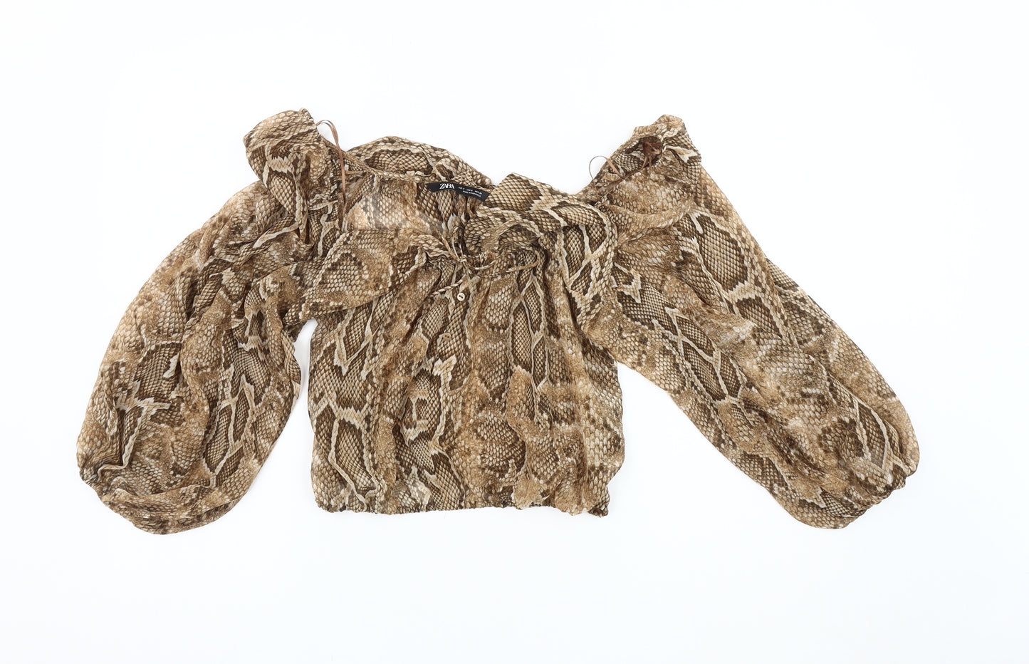 Zara Women's Multicoloured Animal Print Blouse, Size 8