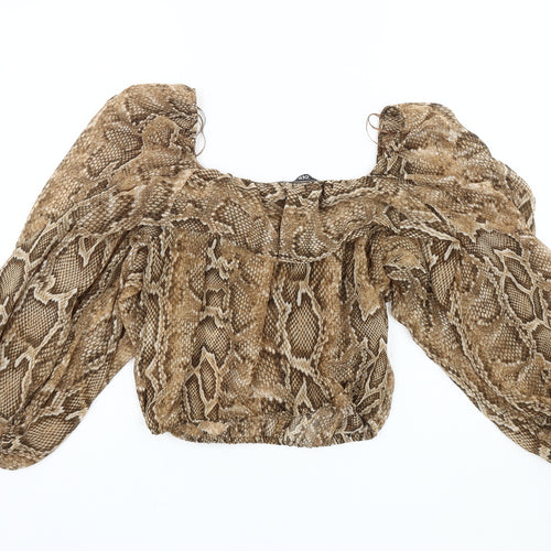 Zara Women's Multicoloured Animal Print Blouse, Size 8