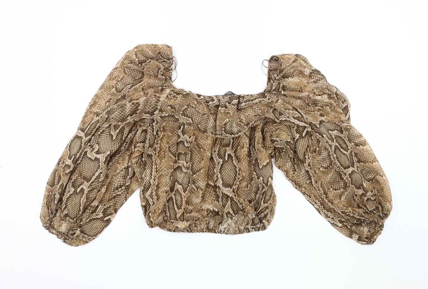 Zara Women's Multicoloured Animal Print Blouse, Size 8