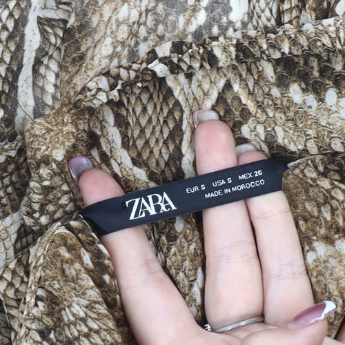 Zara Women's Multicoloured Animal Print Blouse, Size 8