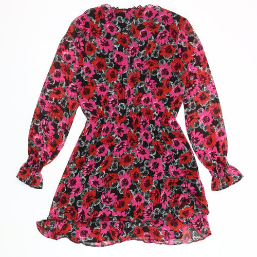 H&M Women's Multicoloured V-Neck Wrap Dress Size 10