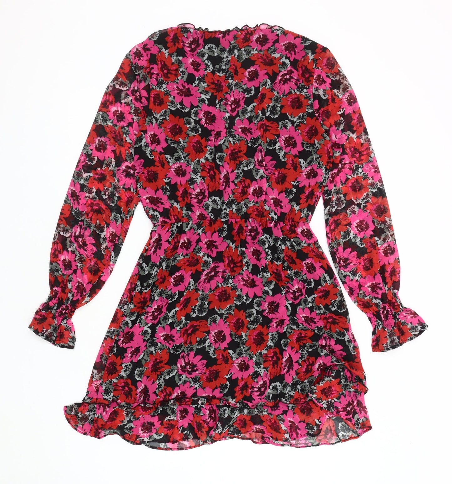 H&M Women's Multicoloured V-Neck Wrap Dress Size 10