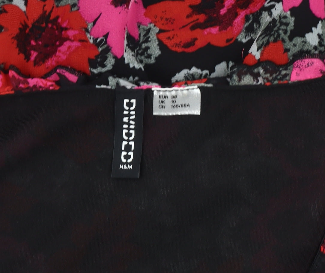 H&M Women's Multicoloured V-Neck Wrap Dress Size 10