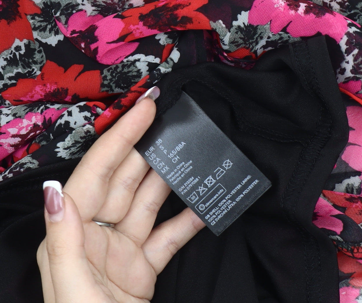 H&M Women's Multicoloured V-Neck Wrap Dress Size 10